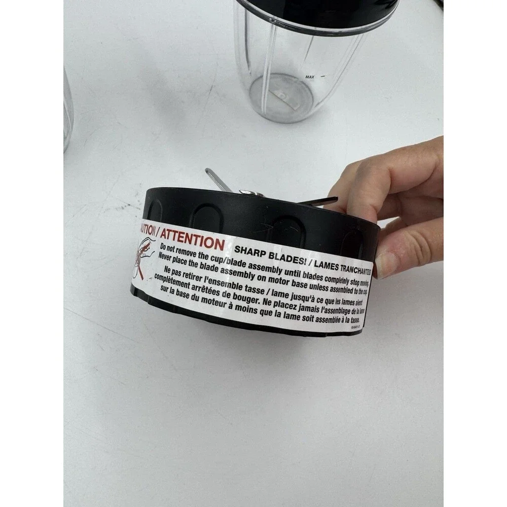Veggie Bullet VB-102 Blender Replacement Cup Set 2 Cups with Lids and 1 Blade